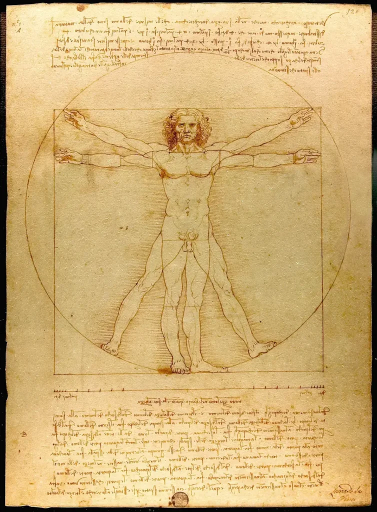 Bản vẽ Vitruvian Man của Leonardo da Vinci trong hội họa Phục Hưng